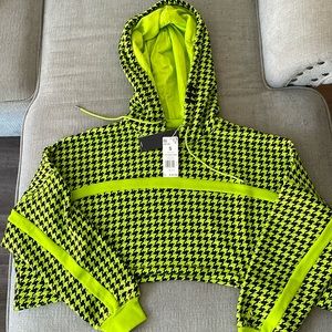 Adidas X IVY PARK Halls Of Ivy Allover Print Oversized Crop Hoodie - Size S